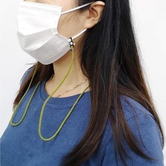 マスクストラップ 3本 フック付き 紐 グリーン パープル ブラウン 首掛けの画像