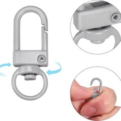 スイベルクラスプ スナップフック 33x13mm グレー パーツ ハンドメイドの画像