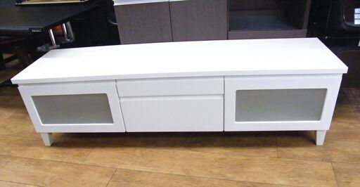 テレビボード TVボード 幅150.5×奥行42×高さ42.5cm ホワイト ローボード テレビ台 TV台 収納 引出し付き 収納家具