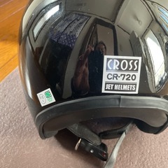 24日まで　ジェットヘルメット 黒  CROSS  CR-720             の画像