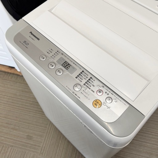 【美品‼️】パナソニック 5.0kg全自動洗濯機 2017年製 香りしっかりコース 槽洗浄コース シルバー♪