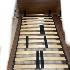 無印良品　シングルベッド　ウォールナット材　ヘッドボード付き①の画像