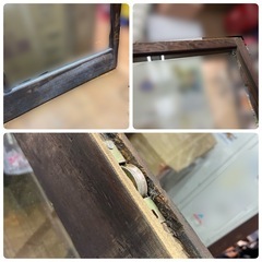 レトロ　ガラス戸　ガラスサッシ　7枚セット　木枠　引き戸　建具の画像