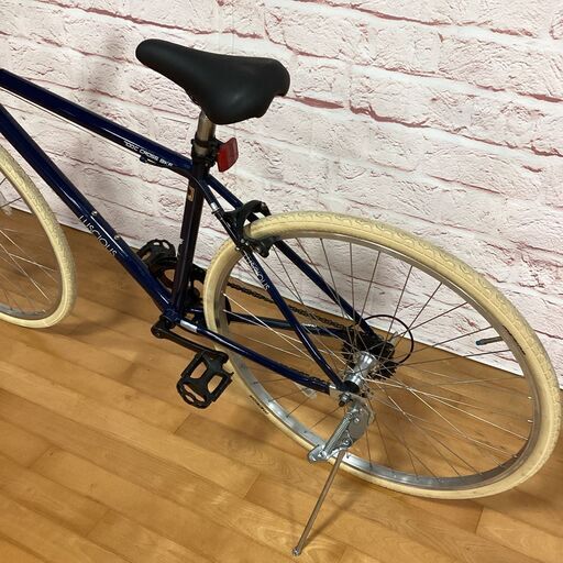 【大人用】整備済中古クロスバイク風シティ車 サイモト700cルーシャス 紺色 <自転車のオオムラ 静岡店>