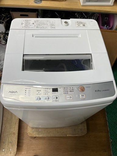 ☆ドリーム荒牧店☆ジモティー割引有☆【クリーニング済】 アクア/6kg洗濯機/AQW-S60J/2021年製