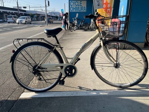 【完売御礼】【大人用】整備済中古自転車 サイモト27型ダカラットノエル アイボリー色 <自転車のオオムラ 静岡店>