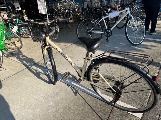 【完売御礼】【大人用】整備済中古自転車 サイモト27型ダカラットノエル アイボリー色 <自転車のオオムラ 静岡店> 完売御礼】【大人用】整備済中古自転車 サイモト27型ダカラットノエル