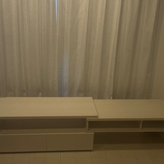 テレビボード／ローボード（ホワイト・伸縮式）の画像