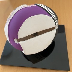 伝統的 雛人形 陶器　土鈴 おひなさま　雛飾りセット　台座付きの画像