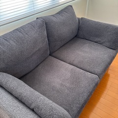 ソファー&テーブルセット　2人掛け　チャコールグレー の画像