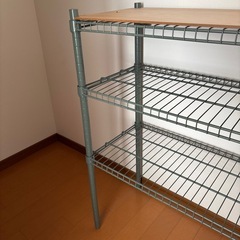 引き取り限定　IKEA オマル　収納棚　シェルフ　グレーグリーン　92cm幅の画像