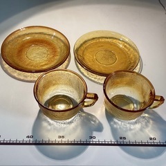 アンバー　カップ&ソーサー2客セットの画像