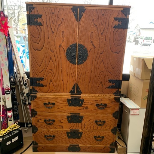 美原店 大型 整理箪笥 和風 チェスト 伝統工芸 鉄器金具 ヤ　
