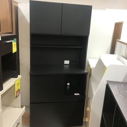 ＼家具＊家電のお店／【ｼﾞｬﾝｸﾞﾙｼﾞｬﾝｸﾞﾙ石川金沢店】食器棚 ブラック    W(幅)79.0×D(奥行き)41.0×H(高さ)175.3cm