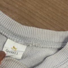 Cottoli ライトグレー 馬刺繍 トレーナー 80の画像