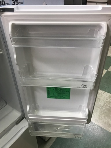 ジャングルジャングル貝塚店　冷蔵庫　ヤマダ　白　ホワイト　2ドア　右開き　ガラス棚　庫内LED灯　ファン式　耐熱トップテーブル　中古　