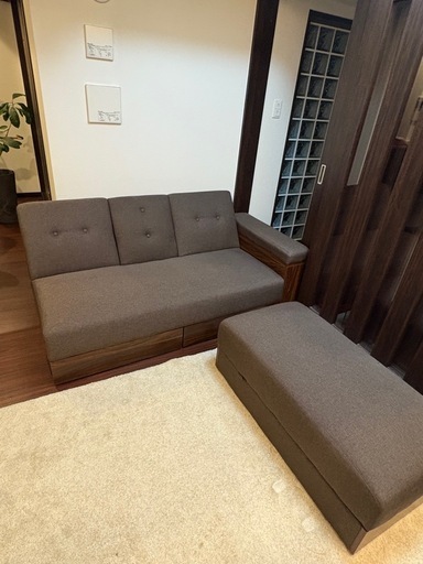 【受け渡し予定者様決定済み】ソファー兼ベッド兼収納　オッドマン付