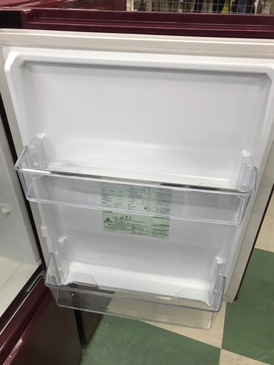 ジャングルジャングル貝塚店　冷蔵庫　アクア　ルージュ　耐熱100℃テーブル　ガラス棚　右開き　LED庫内灯　間冷式　ファン式　168L