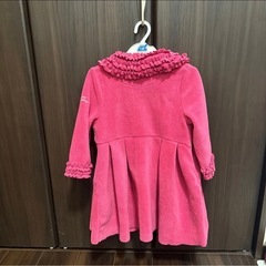 キャサリンコテージ　ピンク フリース コート110㎝ワンピース 襟フリル 女の子 キッズ ベビーの画像