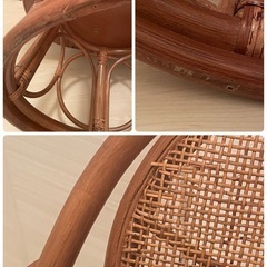 籐 ラタン 回転椅子 座椅子　イスの画像