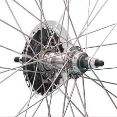 自転車 後輪 ホイールセット 完組 26インチ 26x1-3/8 タイヤ チューブ 付き 英式 6速ボスフリー GRAPHISの画像