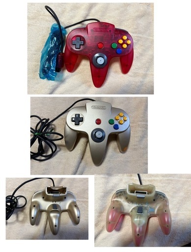 動作確認済 Nintendo64 本体 ゴールド N64 任天堂 クリアレッドコントローラー