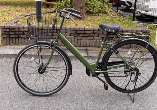 【未使用】27インチ　パンクしないタイヤ自転車　カーキ