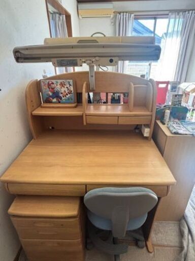 学習机セット（机、椅子、サイドボード）