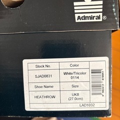 admiral レザースニーカーの画像