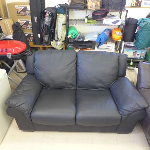 中古品 2人掛ソファー インカント/ incanto ブラック 公田店