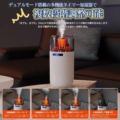 小型加湿器 アロマ対応 360ML Type-C給電 LED7色 炎 加湿器の画像