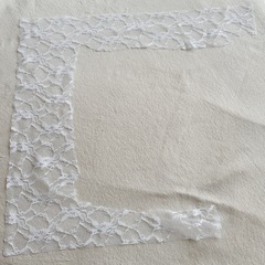 ダイソー レース ハギレ 白 ホワイト 黒 ブラック 切れ端 ハンドメイドの画像