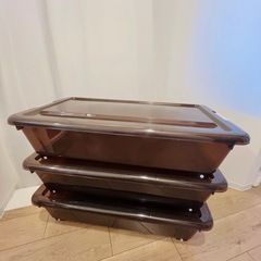 【お取引中】
キャスター付きベッド下収納ボックス３個セット　の画像