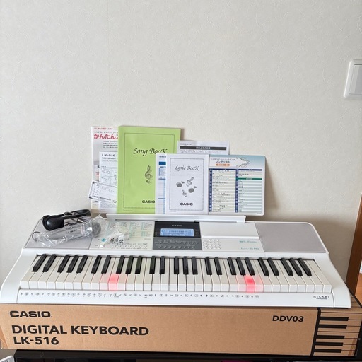 美品】CASIO カシオLK-516 光ナビゲーション キーボード 19年製付属品