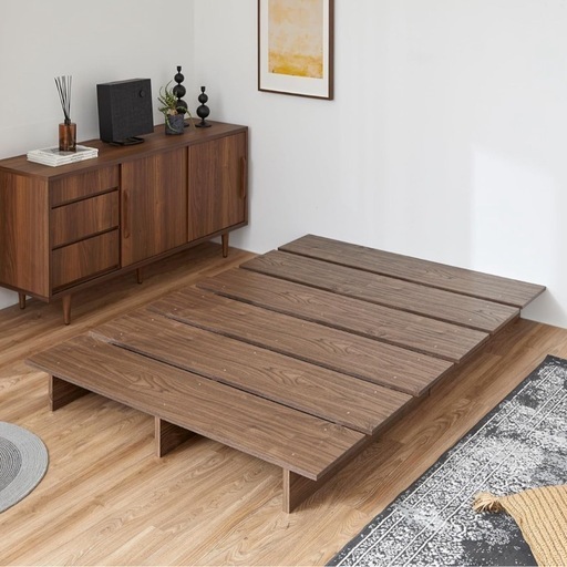 LOWYA】セミダブルベッドフレーム（色：ウォールナット） (早川雅基