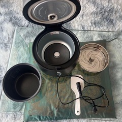 炊飯器 AINXのスマート炊飯器AX-RC3 B ブラック　糖質カットの画像