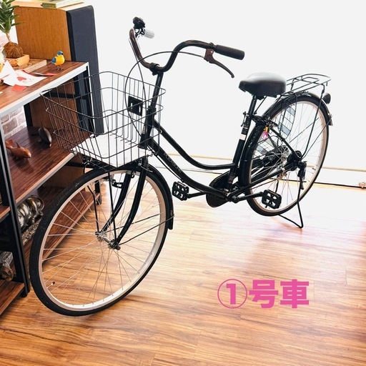 ママチャリ ① 【美品】 未使用に近い 自転車 サイズ26 黒 (and・end