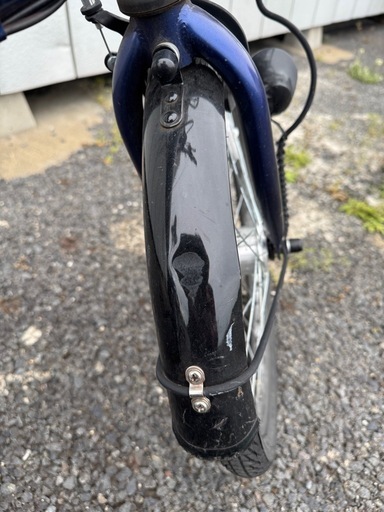 折りたたみ自転車 ネイビー 前部バスケット付き