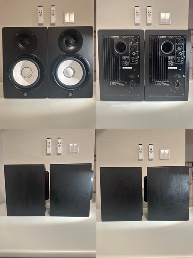 「A」Yamaha HS7 ブラックペア インシュレーター＆スタンド付き B」Yamaha HS7 ブラックペア インシュレーター＆スタンド付き B