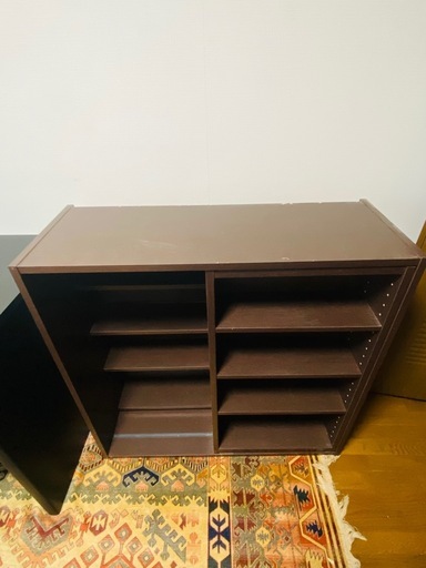 多目的収納棚・本棚（ダークブラウン） (小田聖) 石浜の収納家具