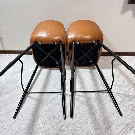 【引取り限定】【福岡】エア・リゾーム カウンターチェア バーチェア ハイチェア キャメル 2脚セット HOWARD BAR CHAIR 多数在籍あり