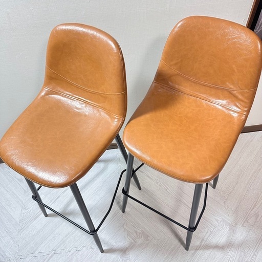 【引取り限定】【福岡】エア・リゾーム カウンターチェア バーチェア ハイチェア キャメル 2脚セット HOWARD BAR CHAIR 多数在籍あり