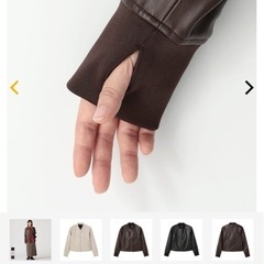 レディース【未使用】黒　フェイクレザーウォームジャケットの画像