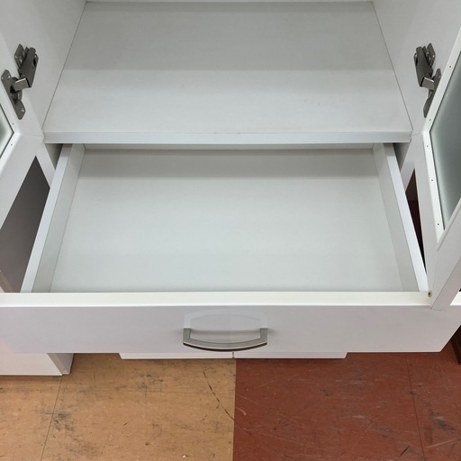 ☆ジモティー割引20%☆2枚扉食器棚 COPAIN60DB ホワイト《リサイクル