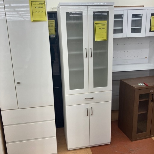 ★ジモティー割引20%★2枚扉食器棚 COPAIN60DB ホワイト《リサイクルショップドリーム次屋店》☆尼崎市若王寺☆