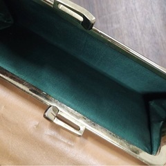 ヴィンテージ イタリア製 本革 型押し 長財布 がま口 レトロ フィレンツェの画像