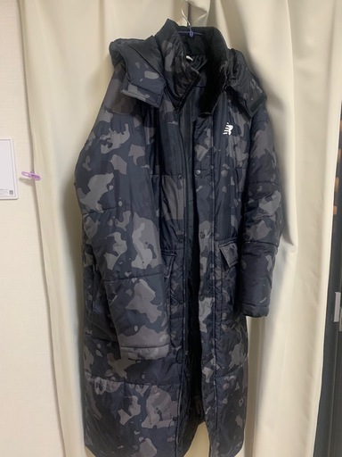 美品 New Balance ベンチコート カモ柄 グレー M一度着用 22日まで掲載】new balance ベンチコート (amo amamo) 住之江公園の