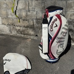 ゴルフバック　Callaway キャロウェイ キャディバッグ 8型 カート 5分割ホワイトxピンクxブルー フード ゴルフバッグ レディース メンズの画像