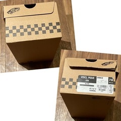 Vans シューズボックス ブラウン チェック柄スニーカー空箱 ② 破れありの画像