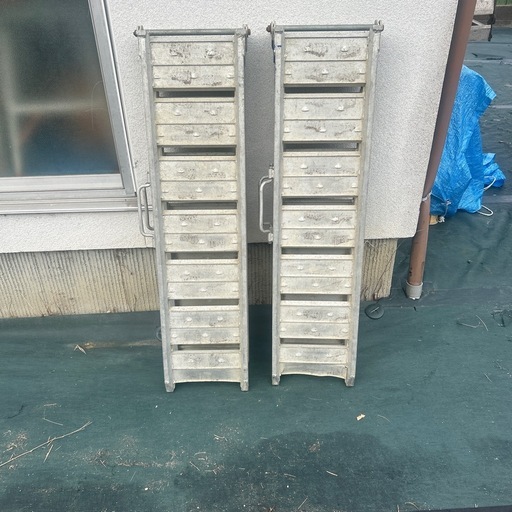 【農機具・バイク積み下ろし用 折りたたみアルミラダー】